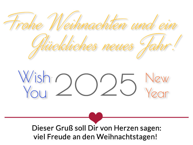 Elegantes Bild mit einem Grußtext zum Thema „Frohes Neues Jahr“, geeignet für romantische Nachrichten