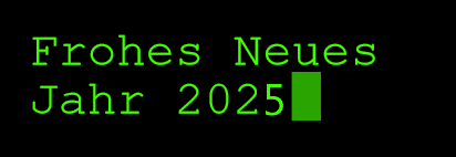 Animiertes GIF Frohes Neues Jahr 2025. 2025 mit Bewegung mit grünem Cursor.
