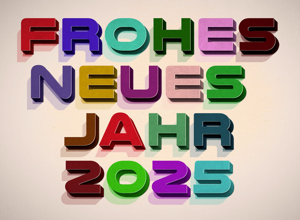 Frohes neues Jahr 2025 Retro-Effekt