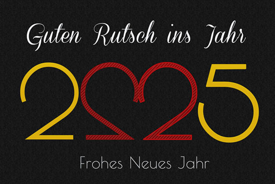 Frohes neues Jahr 2025 Bild mit Herz