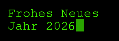 Animiertes GIF Frohes Neues Jahr 2026. 2026 mit Bewegung mit grünem Cursor.