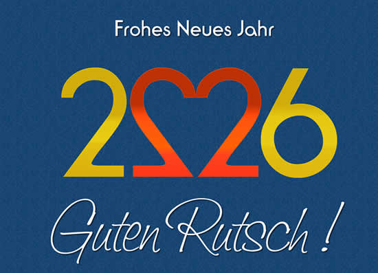 Frohes neues Jahr 2026 romantisches Bild mit Herz