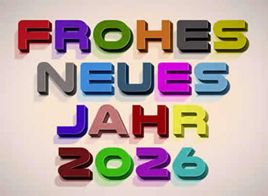 Frohes neues Jahr 2026 buntes Retro-Effekt-Bild
