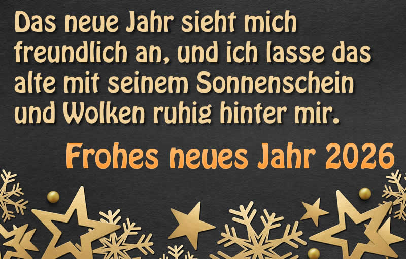 Bild auf schwarzem Hintergrund und goldenen Sternen mit Text.