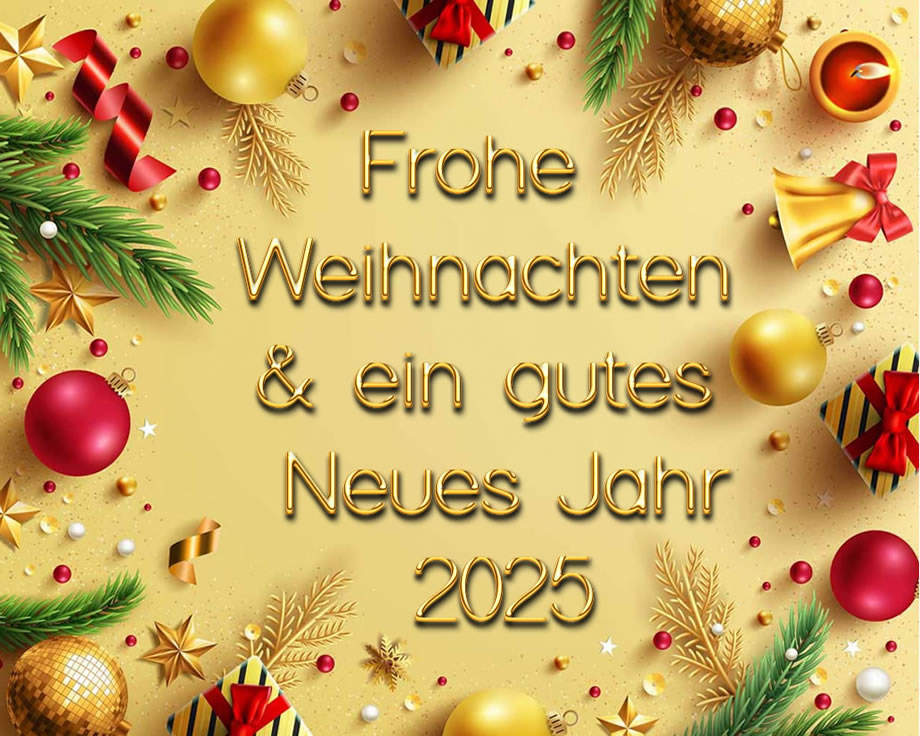 Frohe Weihnachten und Happy 2025 Bilder Grußkarten und Karten