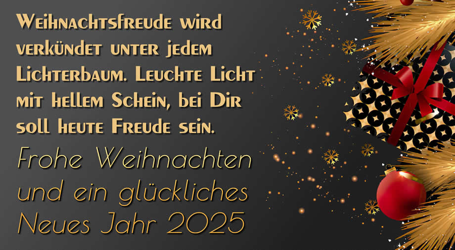 Frohe Weihnachten und Happy 2025 Bilder Grußkarten und Karten
