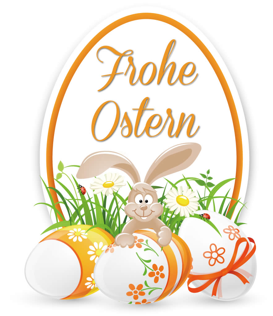 Nettes Bild mit einem niedlichen Häschen, das Ihnen frohe Ostern wünscht