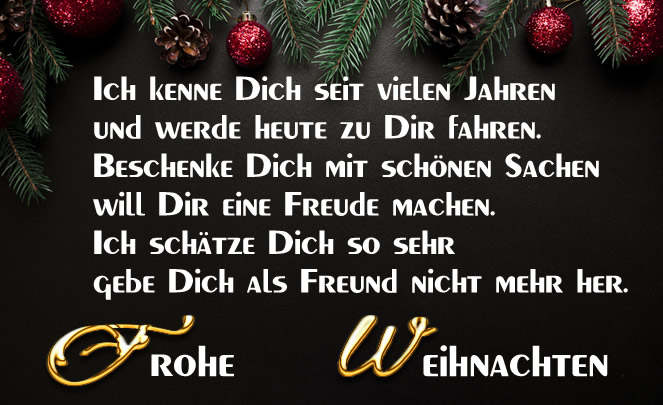 Grünes Hintergrundbild mit frohen Feiertagsnachricht: Frohe Weihnachten mein Freund!