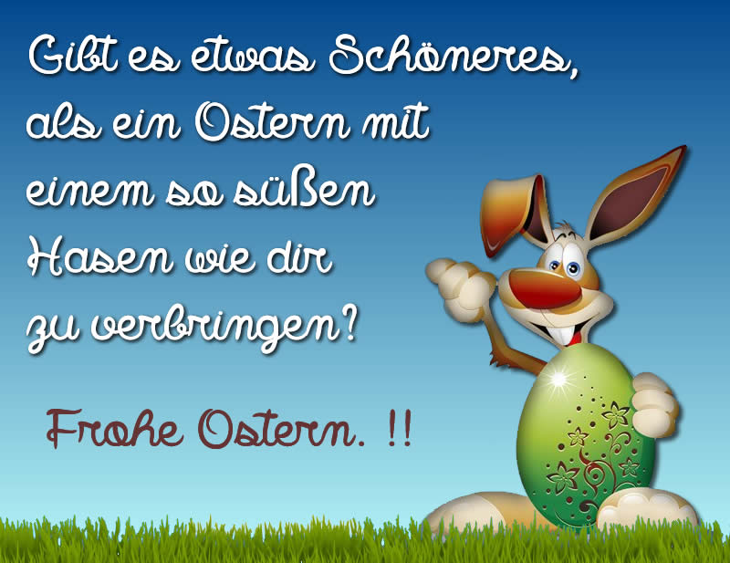 Grußkarte mit Häschen und Frohe Ostern!