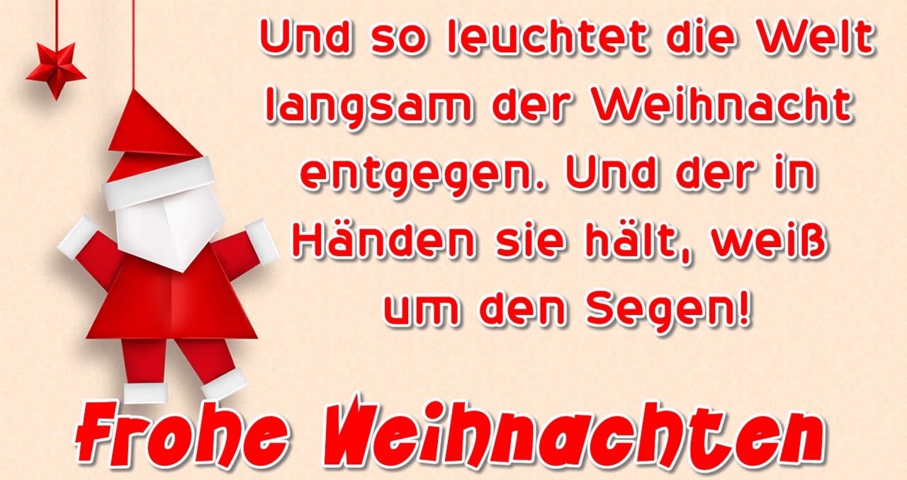 Bild mit Weihnachtsmann-Anhänger und Weihnachtssatz