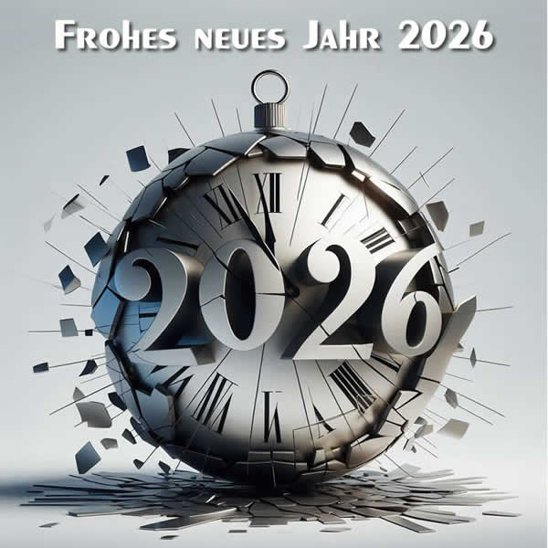 Elegantes Bild mit einer Uhr, die markiert Mitternacht und Flaschen Sekt, die bereit sind, auf das neue Jahr anzustoßen