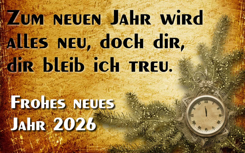 Bild mit Uhr, die Mitternacht markiert und bereit ist, die Ankunft des neuen Jahres mit einer Botschaft der guten Wünsche für 2026 zu feiern