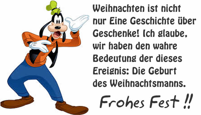 Der freundliche Doof kommt mit einem Satz von großem Genie und Wissen heraus: Weihnachten ist nicht nur eine Geschichte von Geschenken! Ich denke, wir haben die wahre Bedeutung dieses Feiertags vergessen: die Geburt des Weihnachtsmanns.