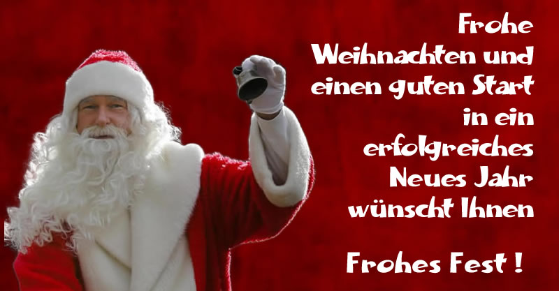 Ein klassischer und hübscher Weihnachtsmann läutet eine Glocke mit einer Grußbotschaft, die Sie auf Facebook und Instagram teilen können: Möge der Frieden und die Freude an Weihnachten das ganze Jahr über in Ihren Herzen leben.