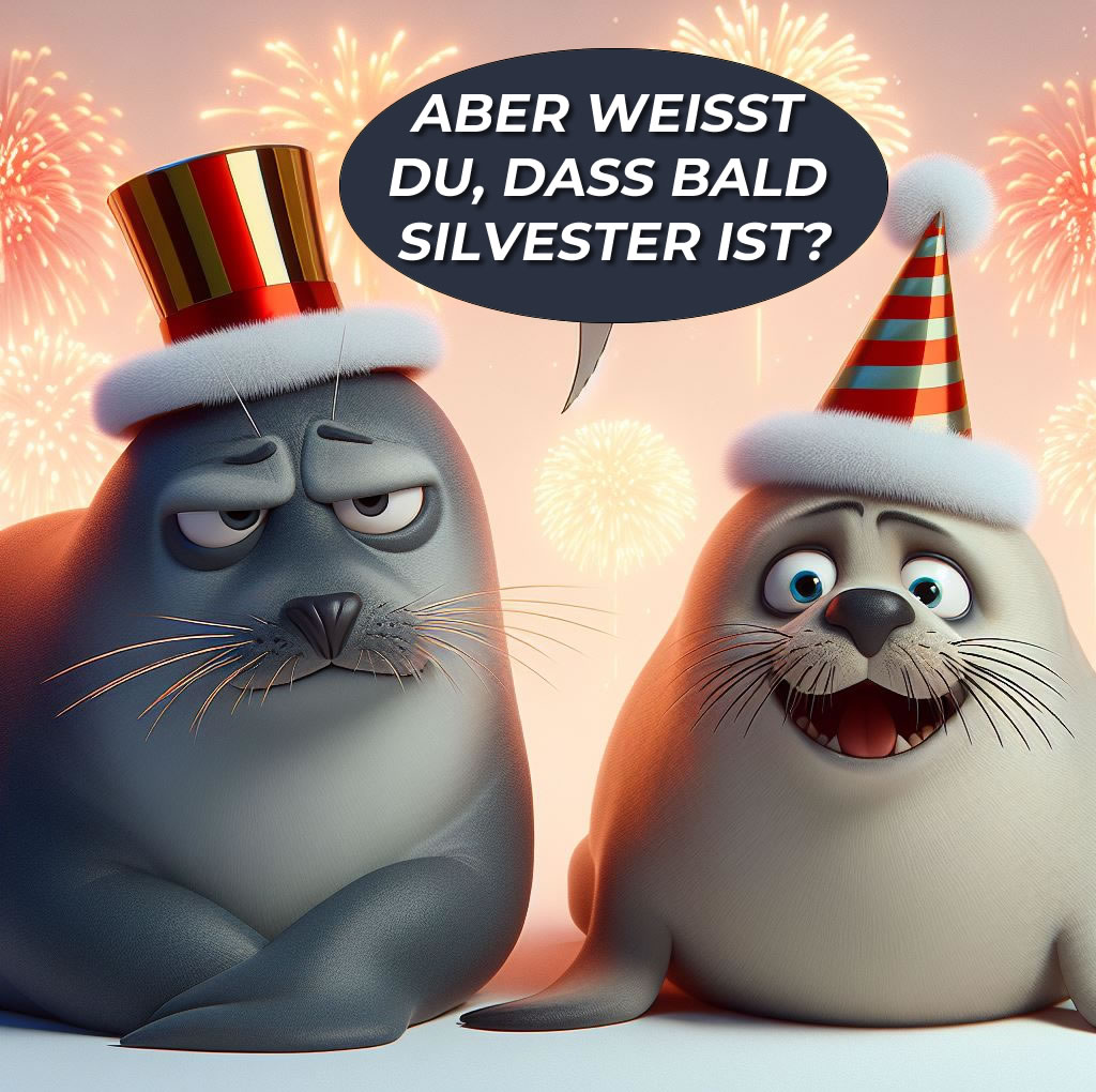 humorvolles Foto Neujahr: Aber ihr wisst, dass wir fast schon wieder Neujahr haben.