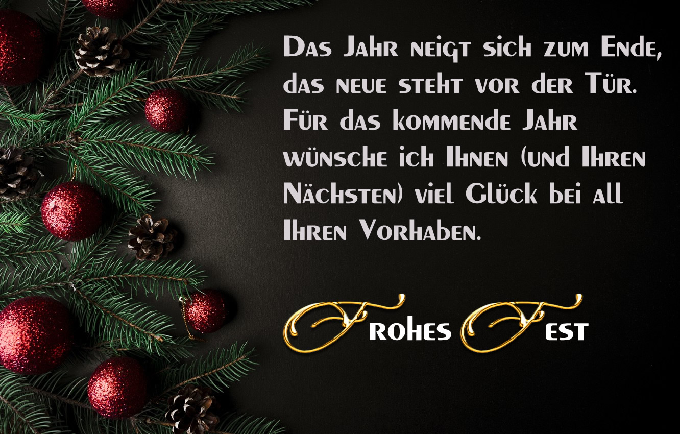 Elegantes Bild in dunklen Farben mit Weihnachtsdekoration für Grußkarten mit Text